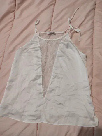Top dentelle blanche etam