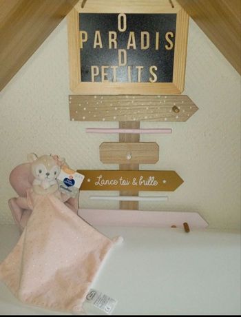 Doudou biche rose mots d'enfants 