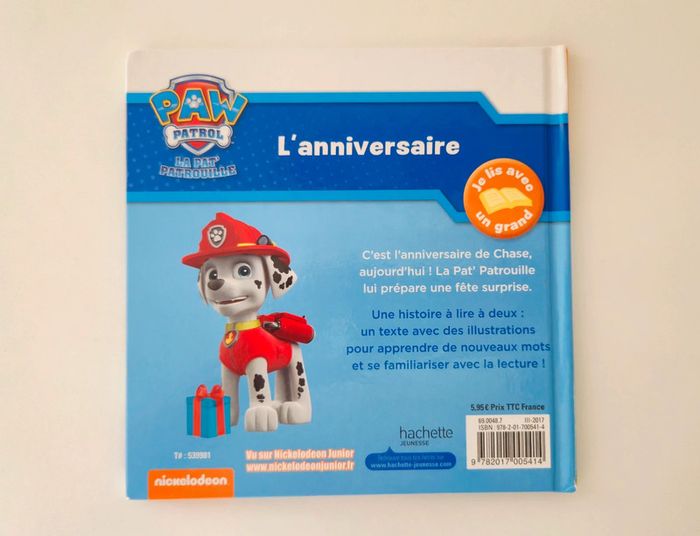 Livre paw patrol l'anniversaire - photo numéro 2
