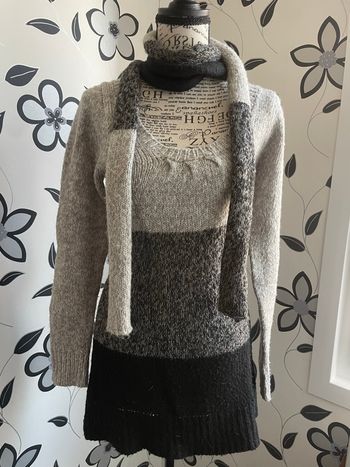 Robe pull + tour de cou et/ou ceinture