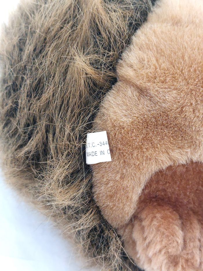 Peluche hérisson marron beige noir 30 cm STC doudou - photo numéro 6