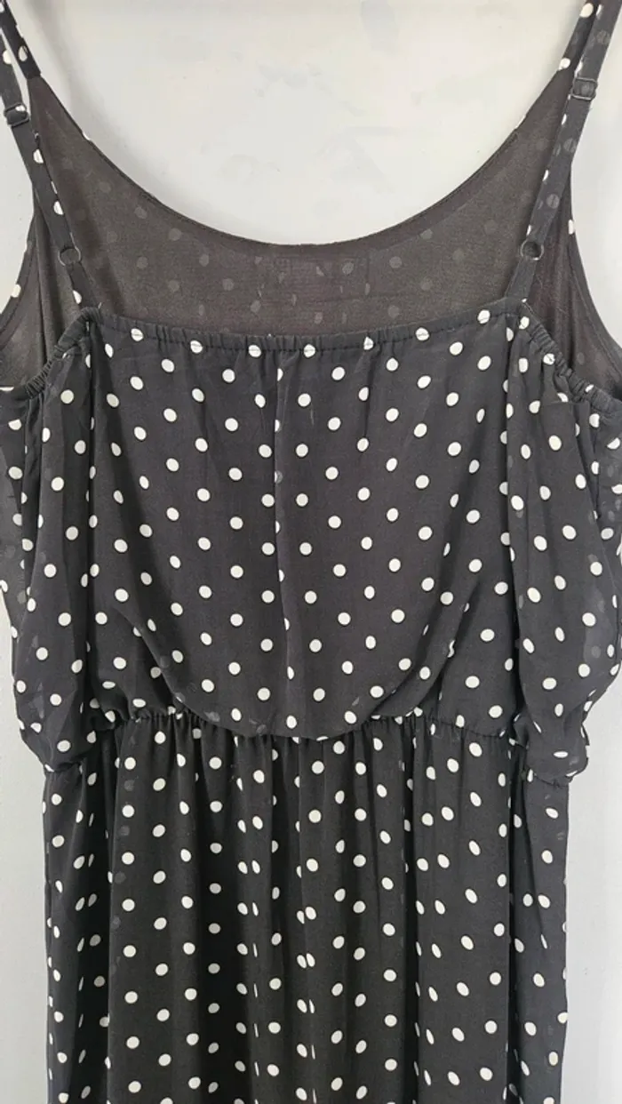 Robe longue Holly Bracken noire à pois blancs - Taille S/M - photo numéro 4