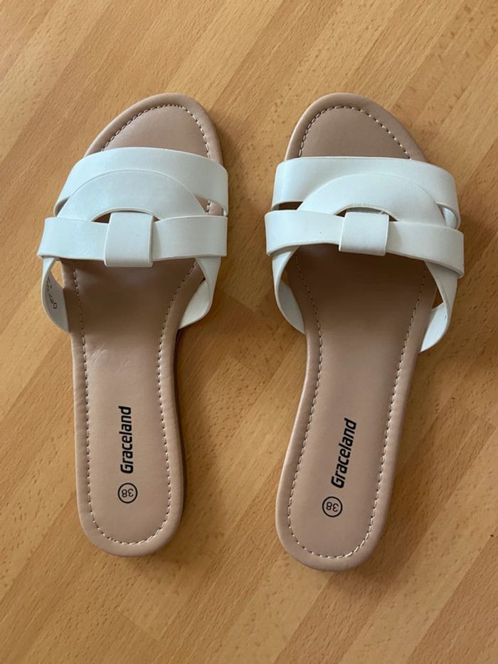 Mules blanc Graceland cuir taille 38 neuf - photo numéro 5