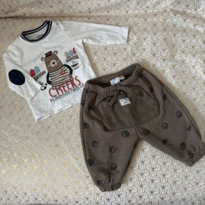 Ensemble ours marron 6-9 mois