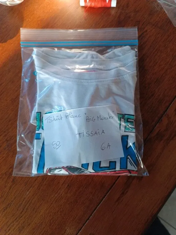 T-shirt blanc big monster Tissaia 6A - photo numéro 5