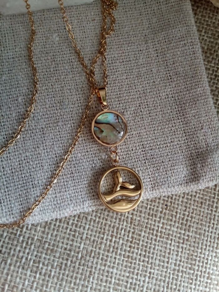 Collier vague de la vie ormeaux + carte - photo numéro 3