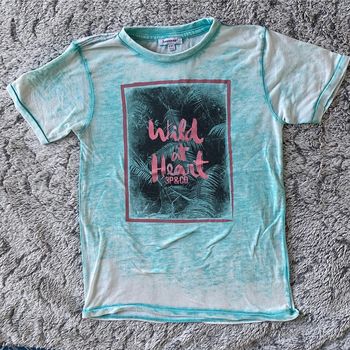Teeshirt bleu 3 pommes - taille 9/10 ans