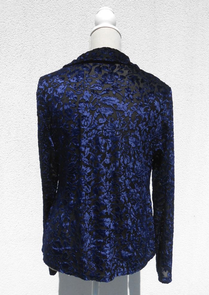 Chemise vintage transparente imprimé de fleurs en velours - photo numéro 3