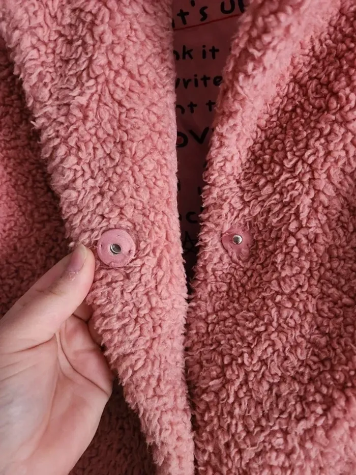 Manteau sherpa teddy rose zara - photo numéro 4