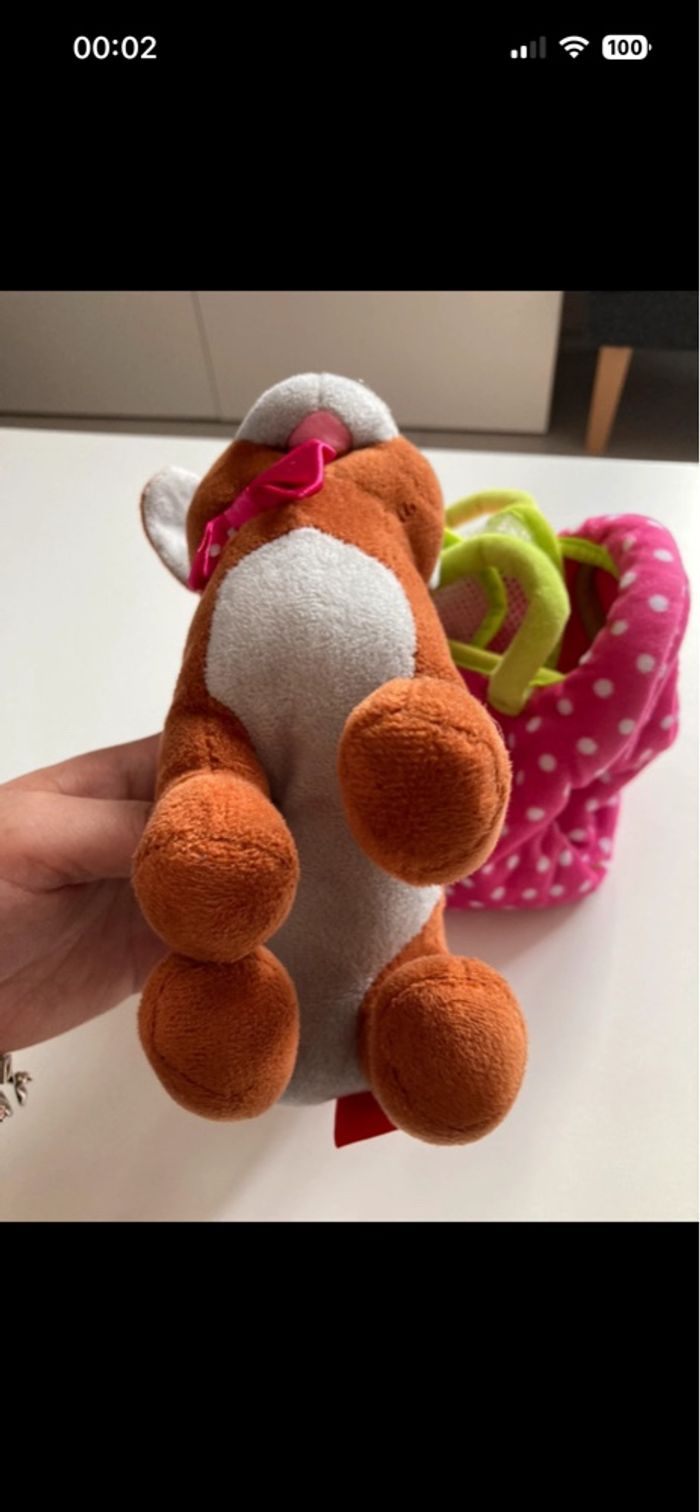 Petit chien et son panier/sac de transport coloris rose - photo numéro 4