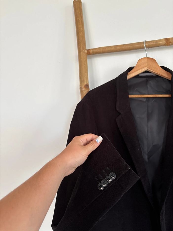 Veste noire en velours Kiabi taille 54 - photo numéro 7