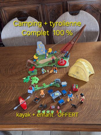 Playmobil camping + tyrolienne COMPLET 100 %