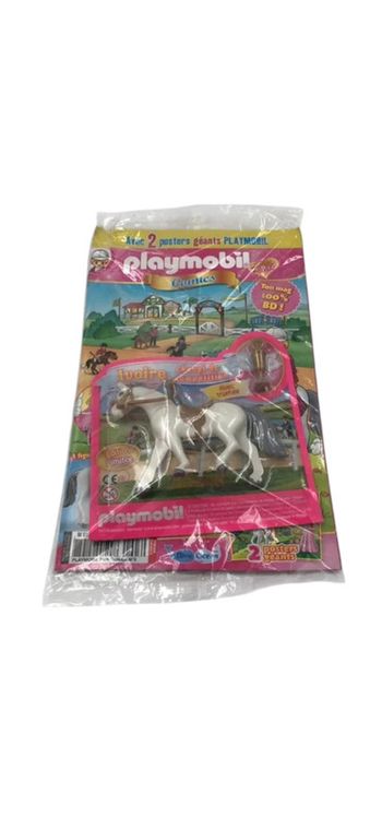 Magazine Playmobil Pink comics + Ivoire, cheval de compétition Neuf