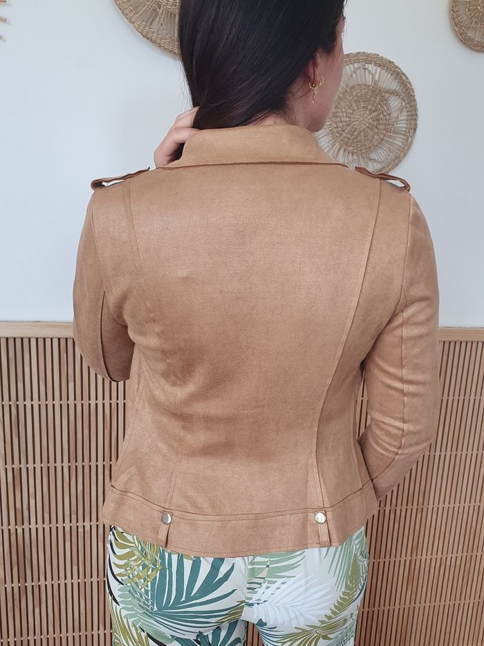 Perfecto suédine New York camel Taille L - photo numéro 5
