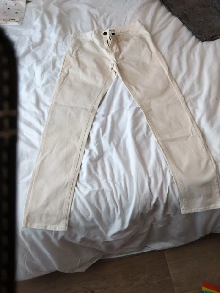 Pantalon slim crème - photo numéro 2