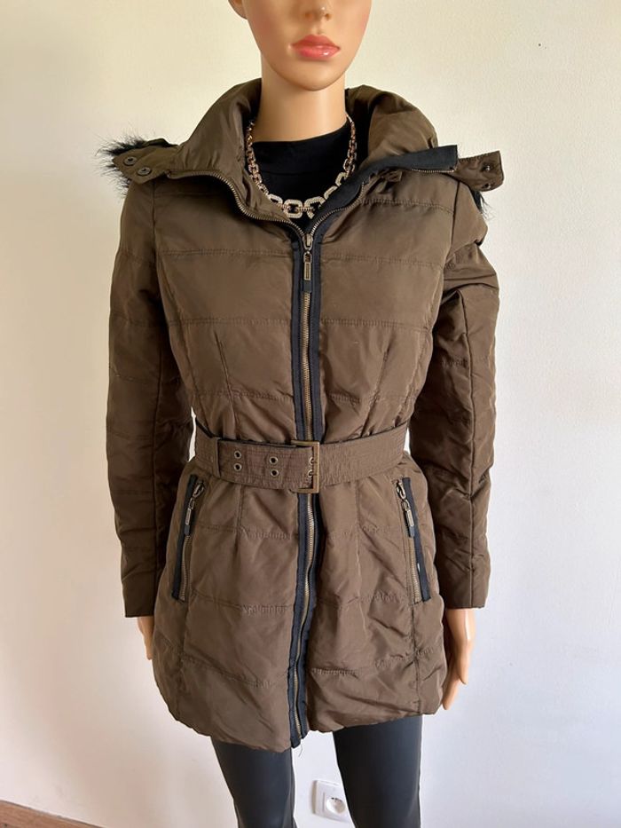 Doudoune kaki en plumes Esprit taille française 36 TBE