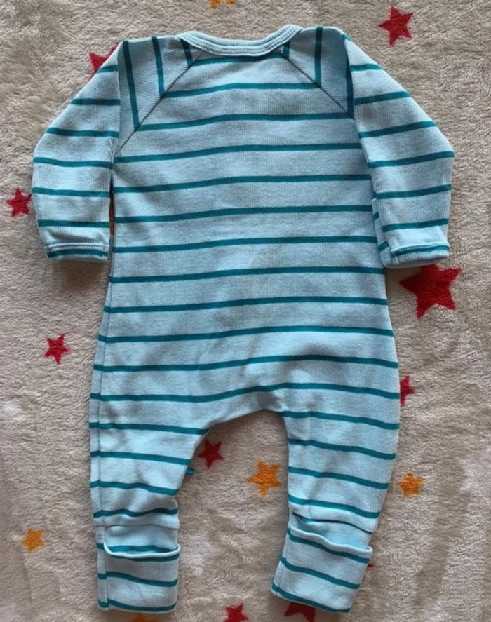 Lot 2 pyjamas bébé DIM zippés 1M bleus et verts – Neufs - photo numéro 3
