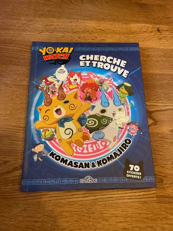 Livre Cherche et trouve Yo-Kai Watch Komasan et Komajiro avec ses 70 stickers