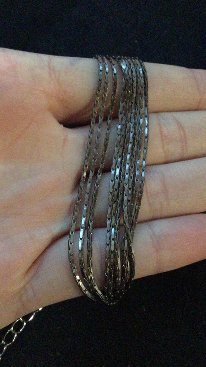 Superbe bracelet multi brins argenté ajustable et pour tout look - photo numéro 2