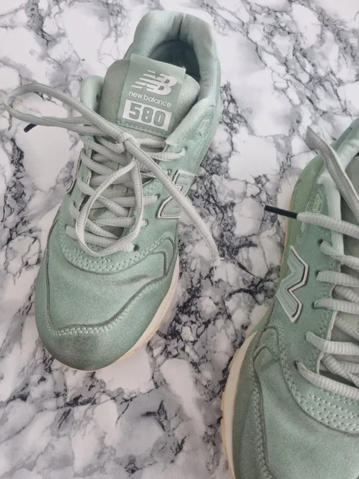 Basket New balance 580 suedine vert clair - photo numéro 7