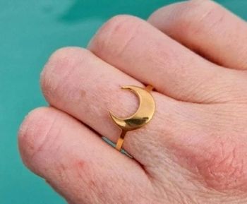 Bague croissant de lune taille 52 plaqué or