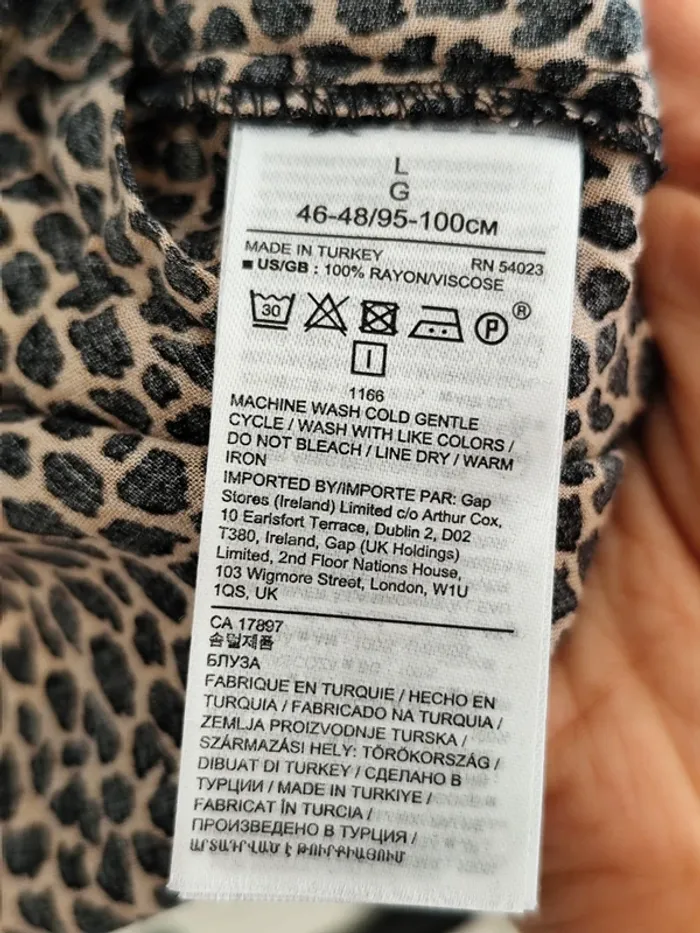 Beau chemisier Banana Republic M/L manches longues motifs léopard - photo numéro 8