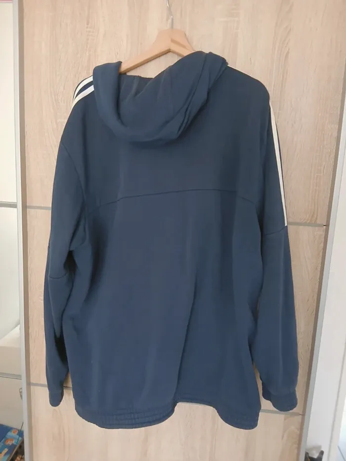 Gilet zippé pull sweatAdidas vintage bleu marine XXL - photo numéro 4