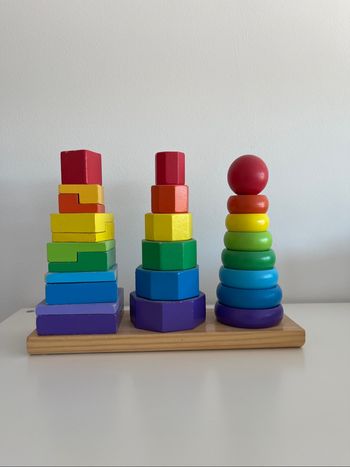 Jeu construction empilable en bois montessori