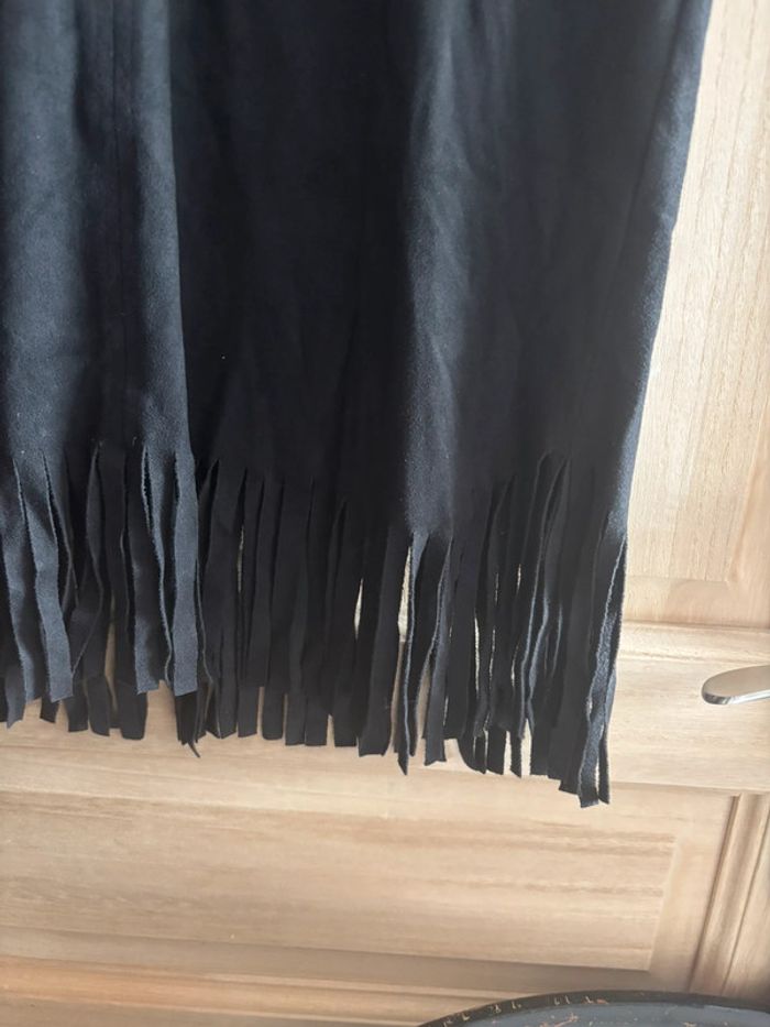 Robe en suédine noire à franges Jeff Gallano - photo numéro 2