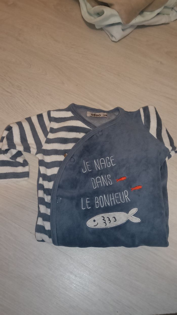 Lot 11 pyjamas velours 3 mois - photo numéro 3