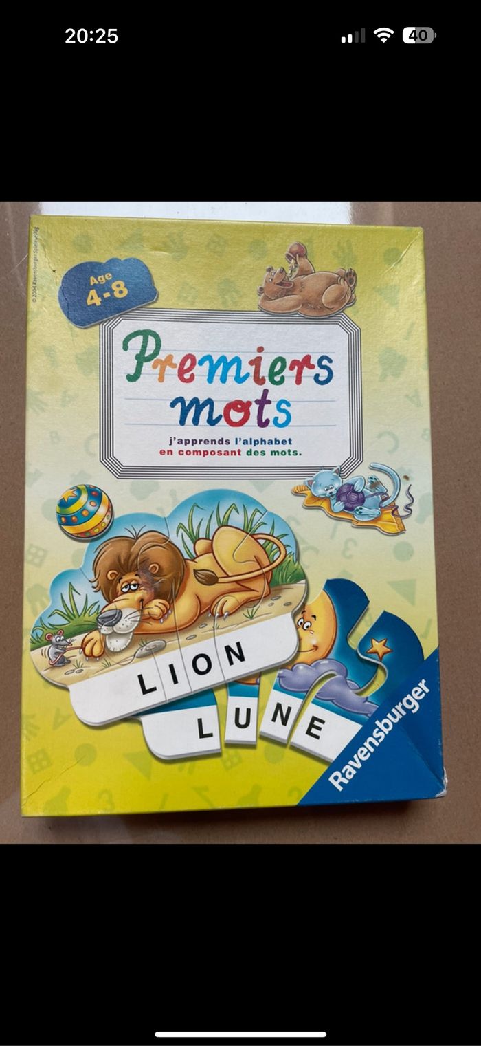 Jeu éducatif ravensburger premiers mots pour enfants 4/8 ans