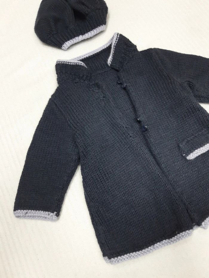 Ensemble gilet en maille et bonnet - photo numéro 2