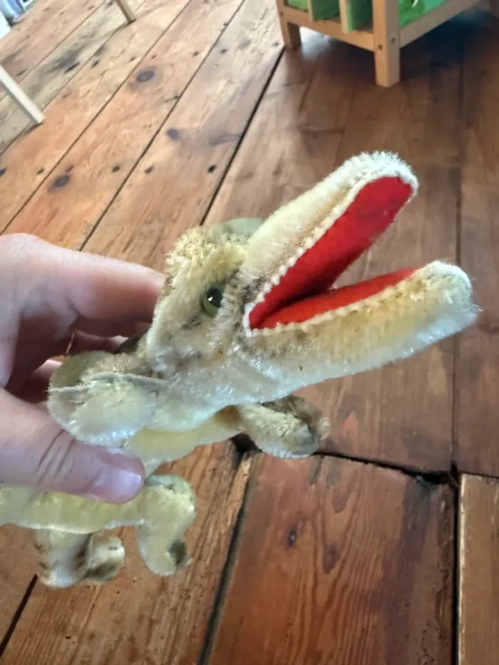 Peluche ancienne Steiff crocodile 32cm alligator 231500 Gary vert - photo numéro 5