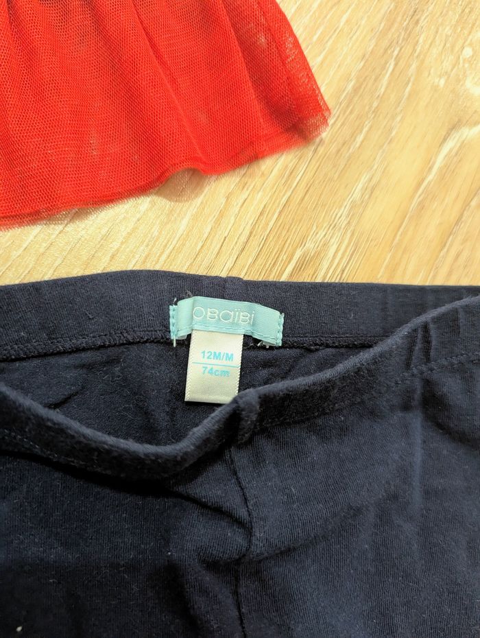 Lot 4 leggings & 2 t-shirts 12 mois bébé fille - photo numéro 4