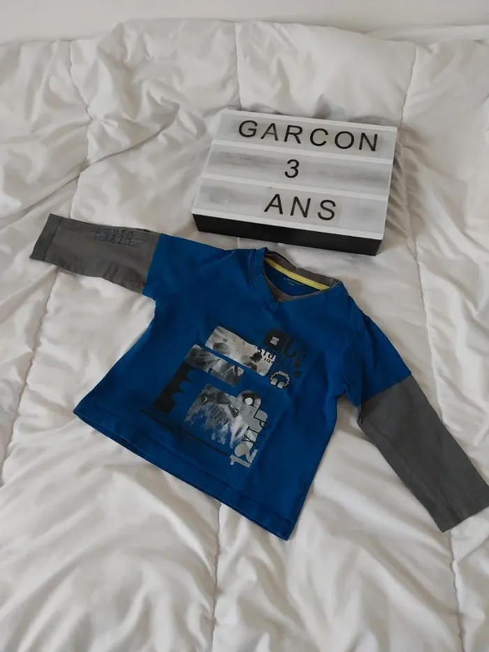 Tee-shirt manche longue garçon 3 ans In Extenso