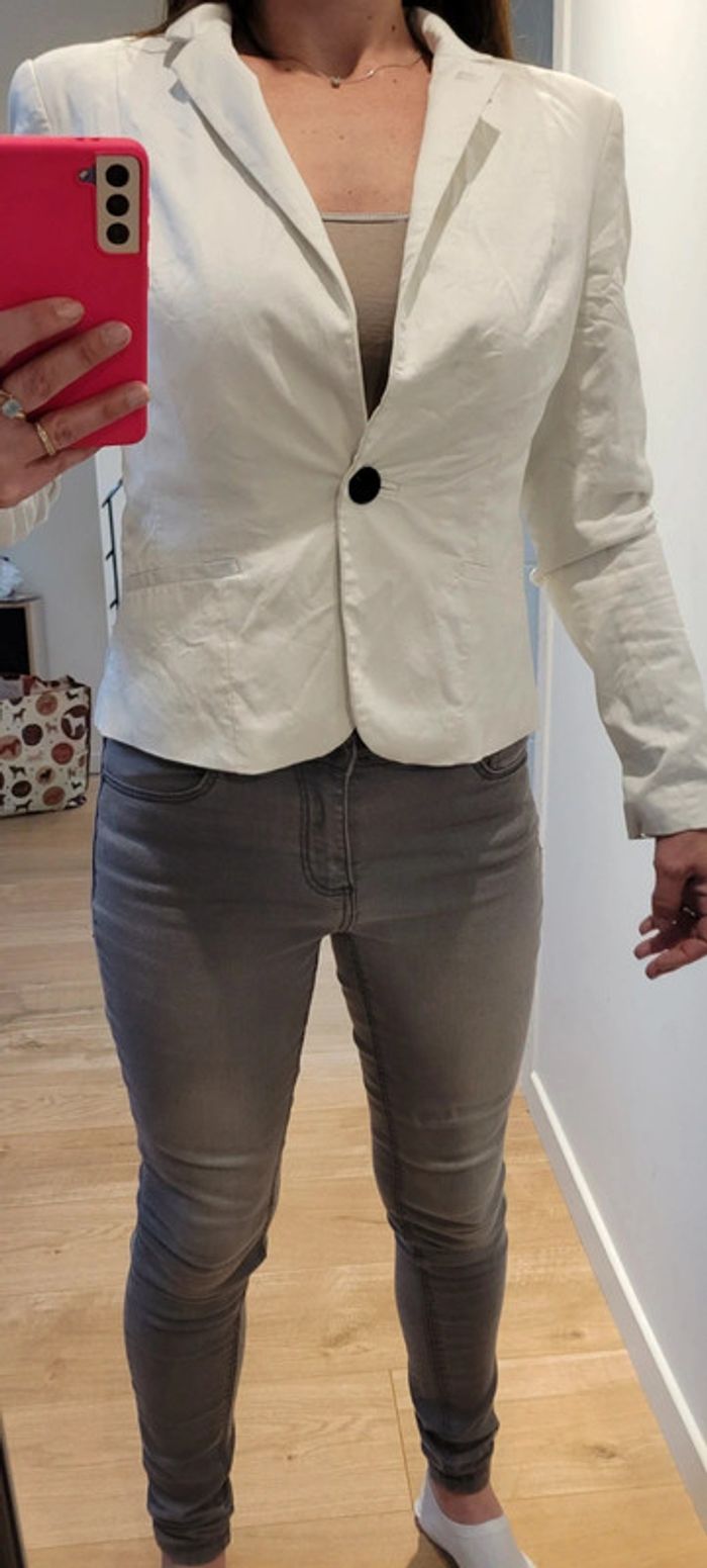 Blazer blanc taille S femme - photo numéro 6