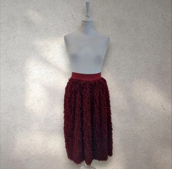 Jupe midi taille élastique 36 à plumes