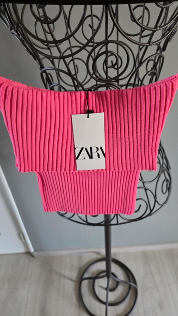 Top bustier Zara rose - photo numéro 4