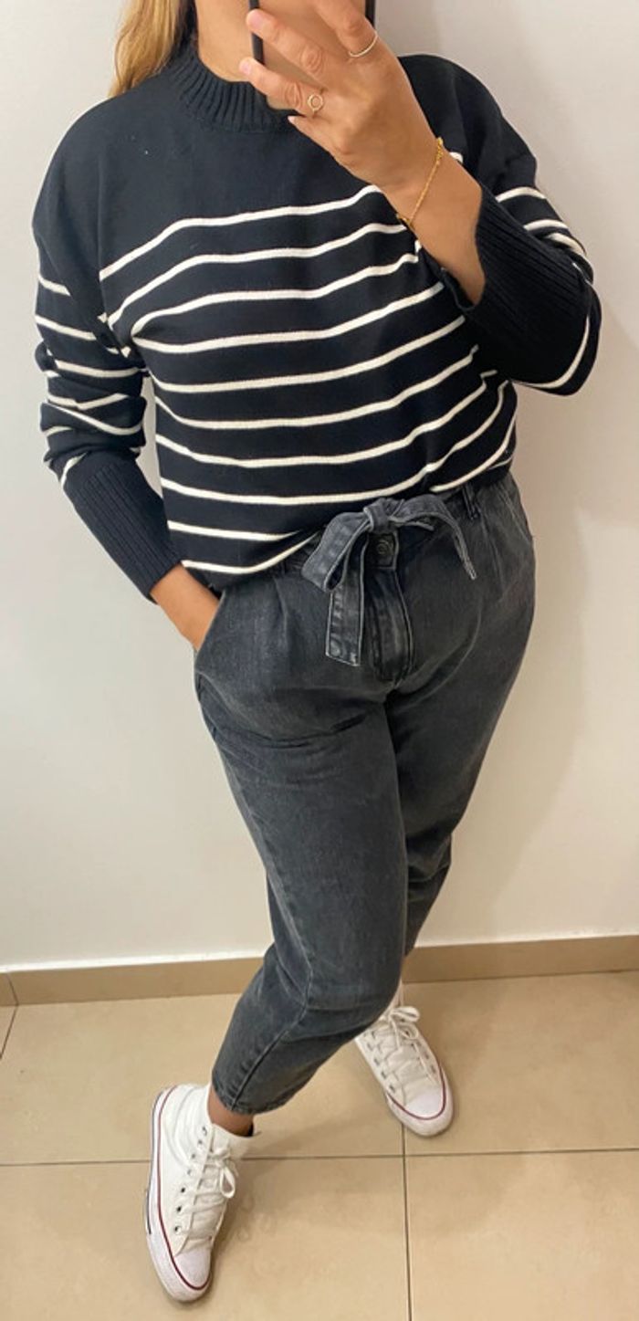 Superbe Pull Rayée Taille M-L - photo numéro 4