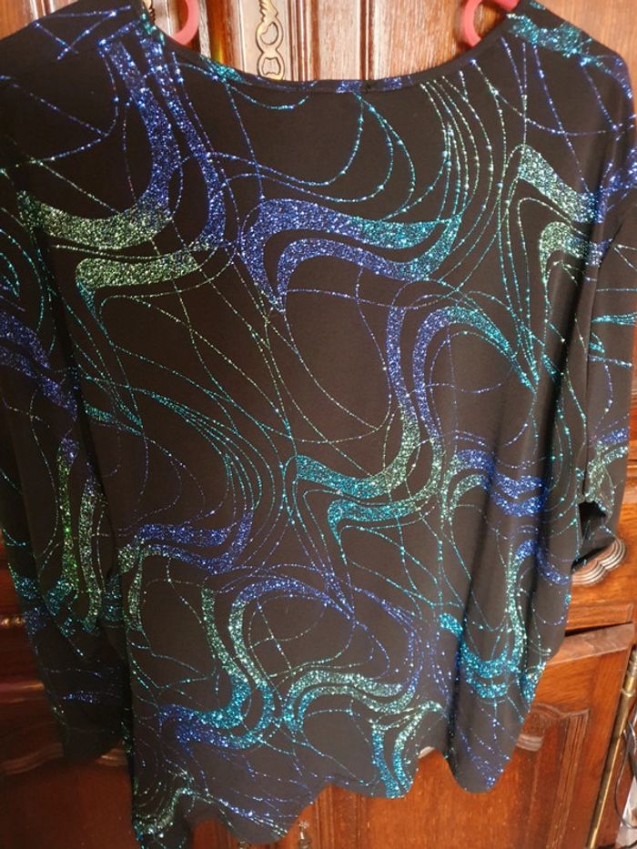 Tunique vagues strass bleues 54-56 - photo numéro 3