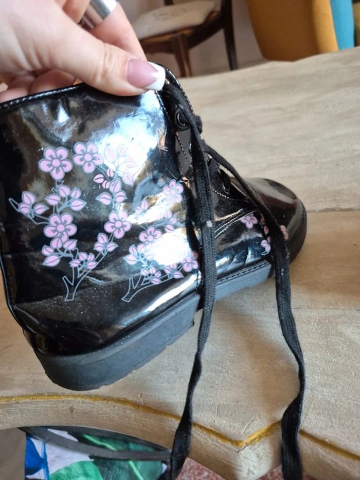 Bottines verni motif fleur - photo numéro 7