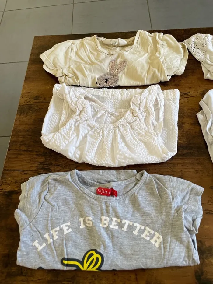 Lot de 6 tee-shirts à manches courtes fille 3 ans - photo numéro 2
