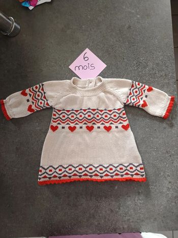 Robe pull coeurs 6 mois