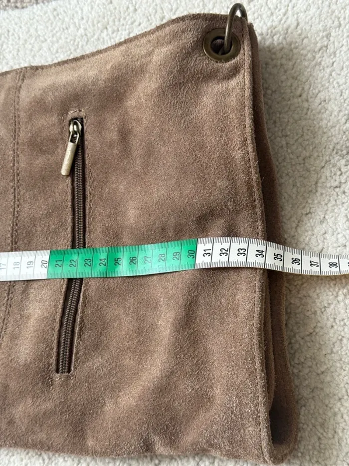 Sac à main en cuir véritable – marron - photo numéro 5