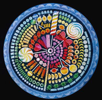 Puzzle rond 500 pièces Circle of colors "Bonbons" par Laura C. Moyer, Ravensburger