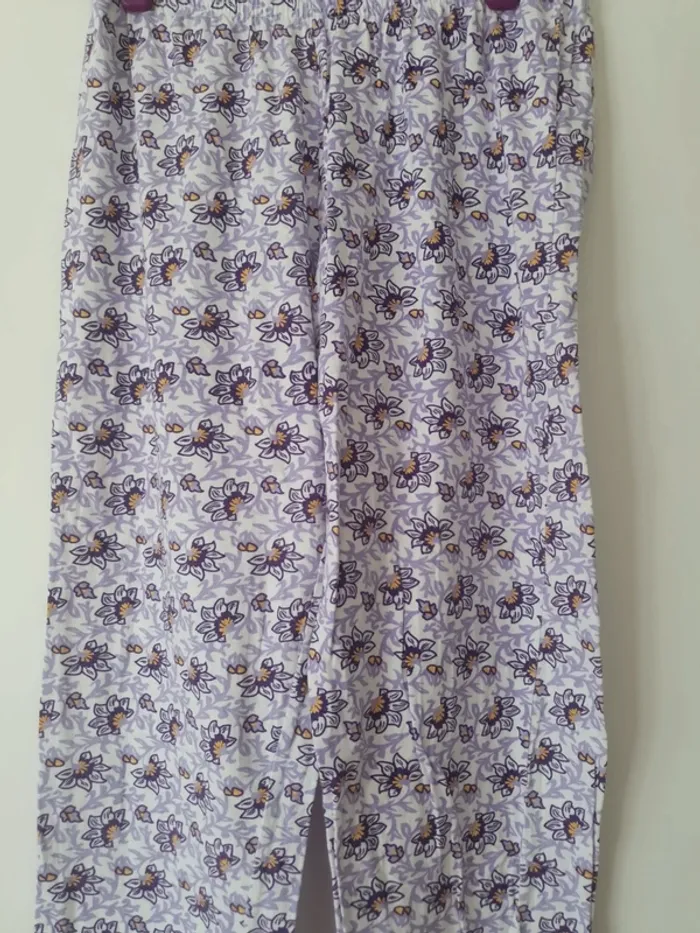 Pantalon de pyjama motif fleuri - photo numéro 2