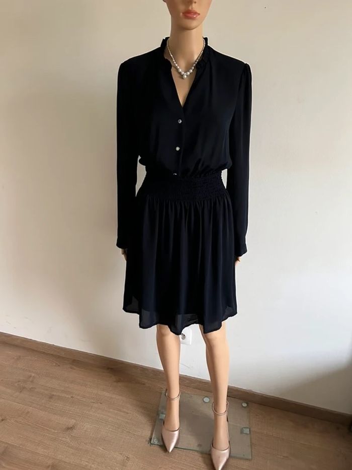 Robe bleue marine à manches longues Morgan taille 40 état satisfaisant (avec défaut) - photo numéro 3