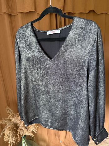 Blouse dorée manches longues fêtes