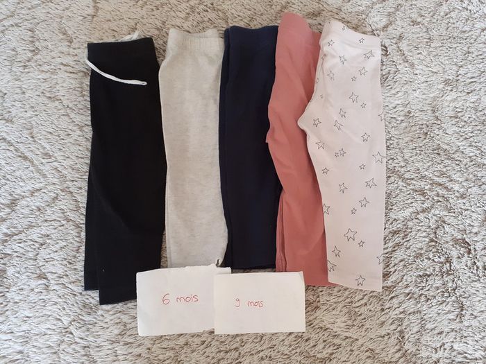 Lot de 5 leggings 6/9 mois
