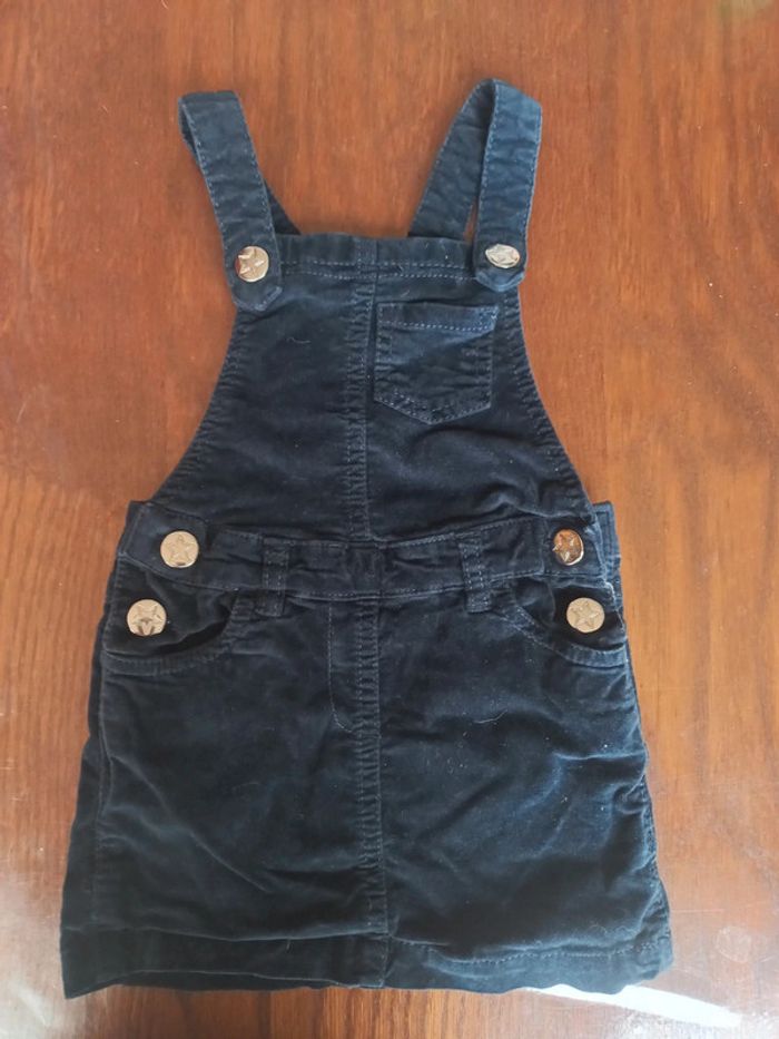 Robe salopette velour bleu marine lili marelle 3ans 94cm